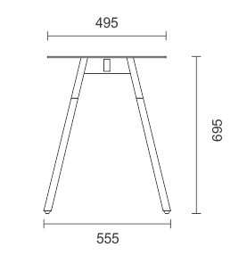 Madera Timber Leg Linear Desk Frame Only