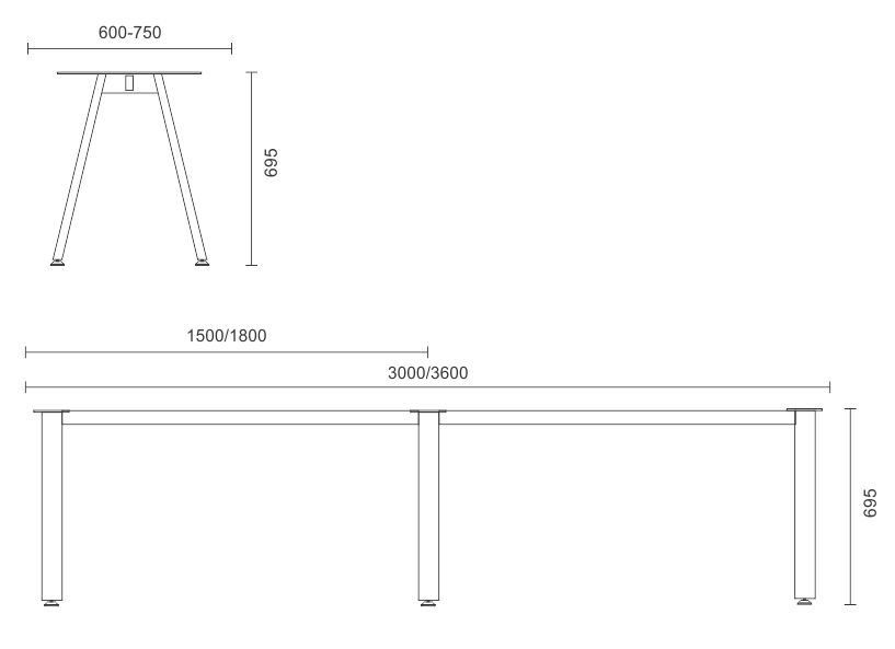 Proton Linear Desk Frames Only