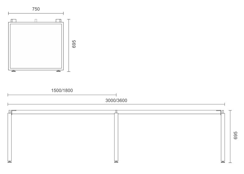 Horizon Linear Desk Frame Only